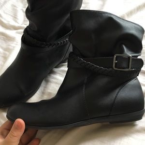 Black Ankle Boots with Braid